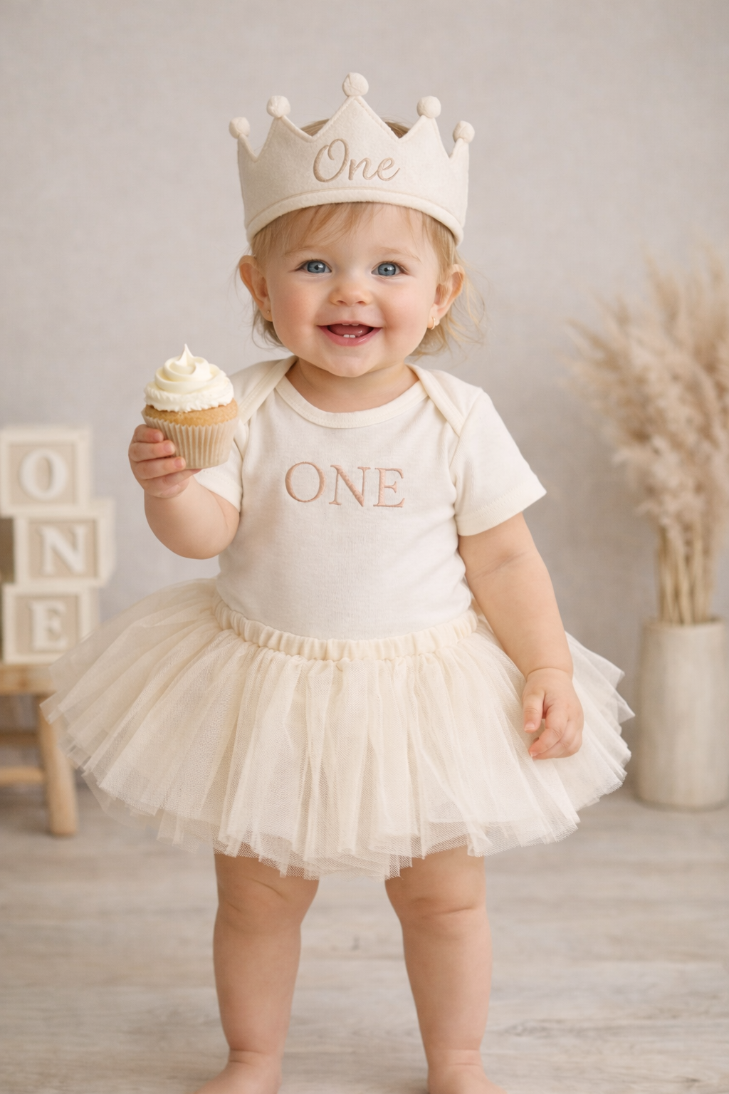 First Birthday ONE Embroidered Bodysuit Pink Tutu Personalized Cake Smash Set Handmade