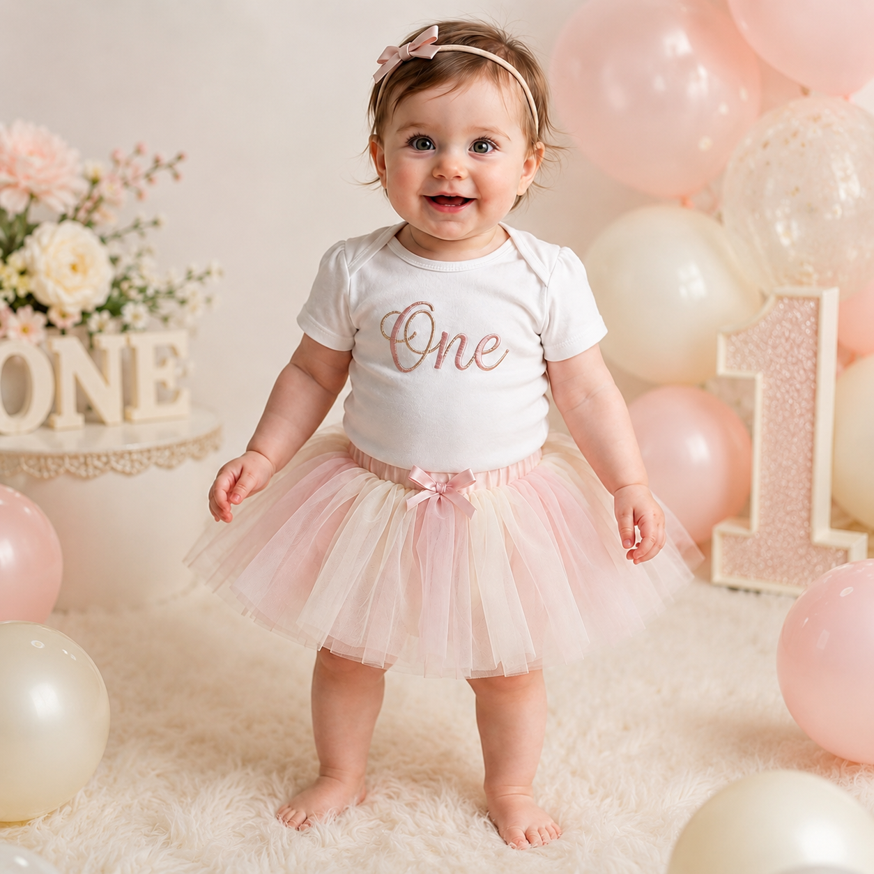 Personalized First Birthday Tutu Outfit for Baby Girl