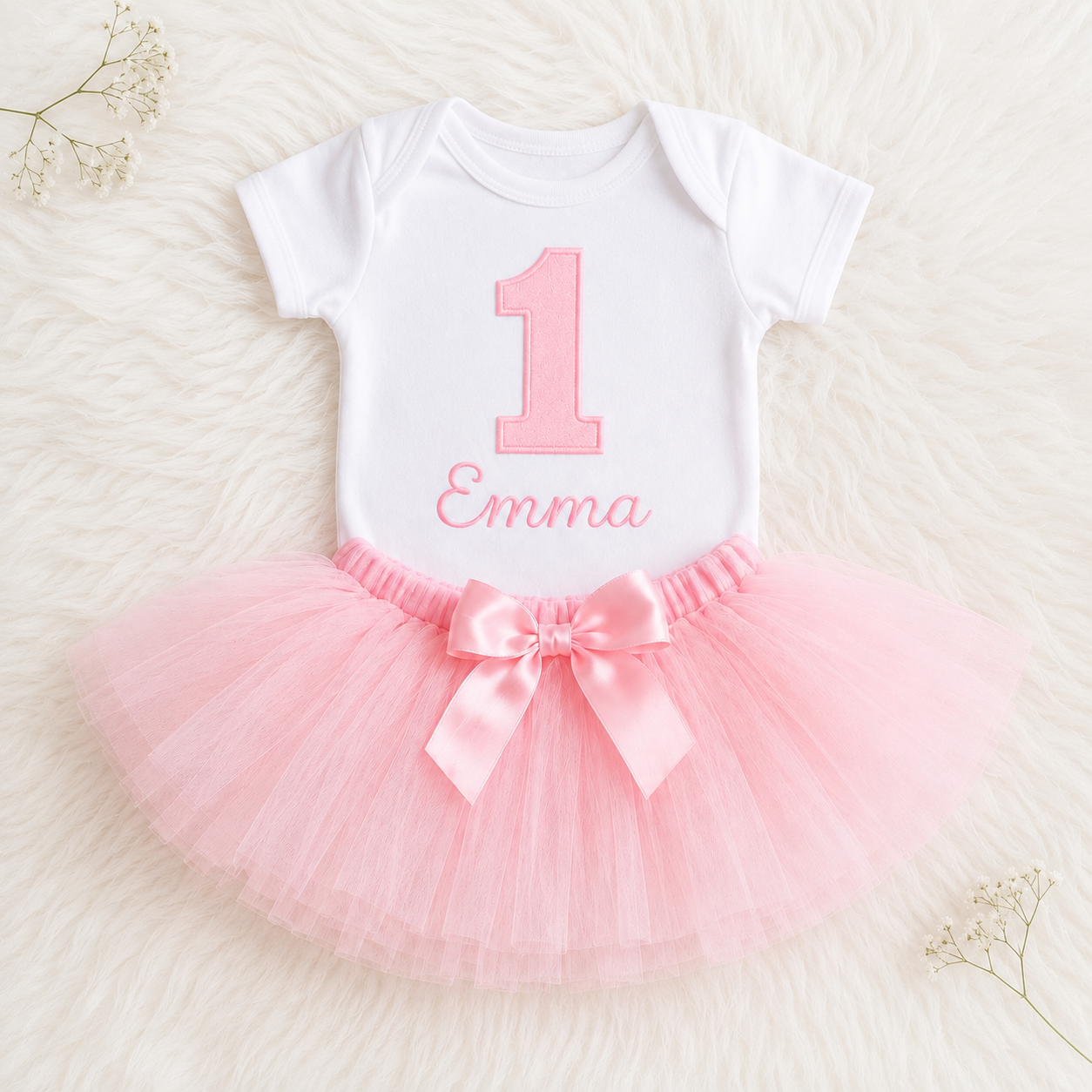 Personalized First Birthday Tutu Set for Baby Girl Cake Smash