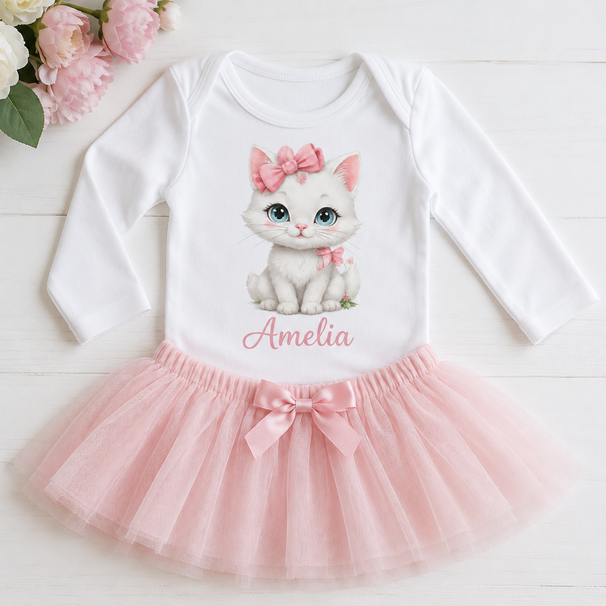 Personalized Kitten Birthday Shirt – Printed Cat Tee, Custom Toddler Birthday Outfit