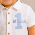 Baby Boy First Birthday Outfit with Personalized Shirt