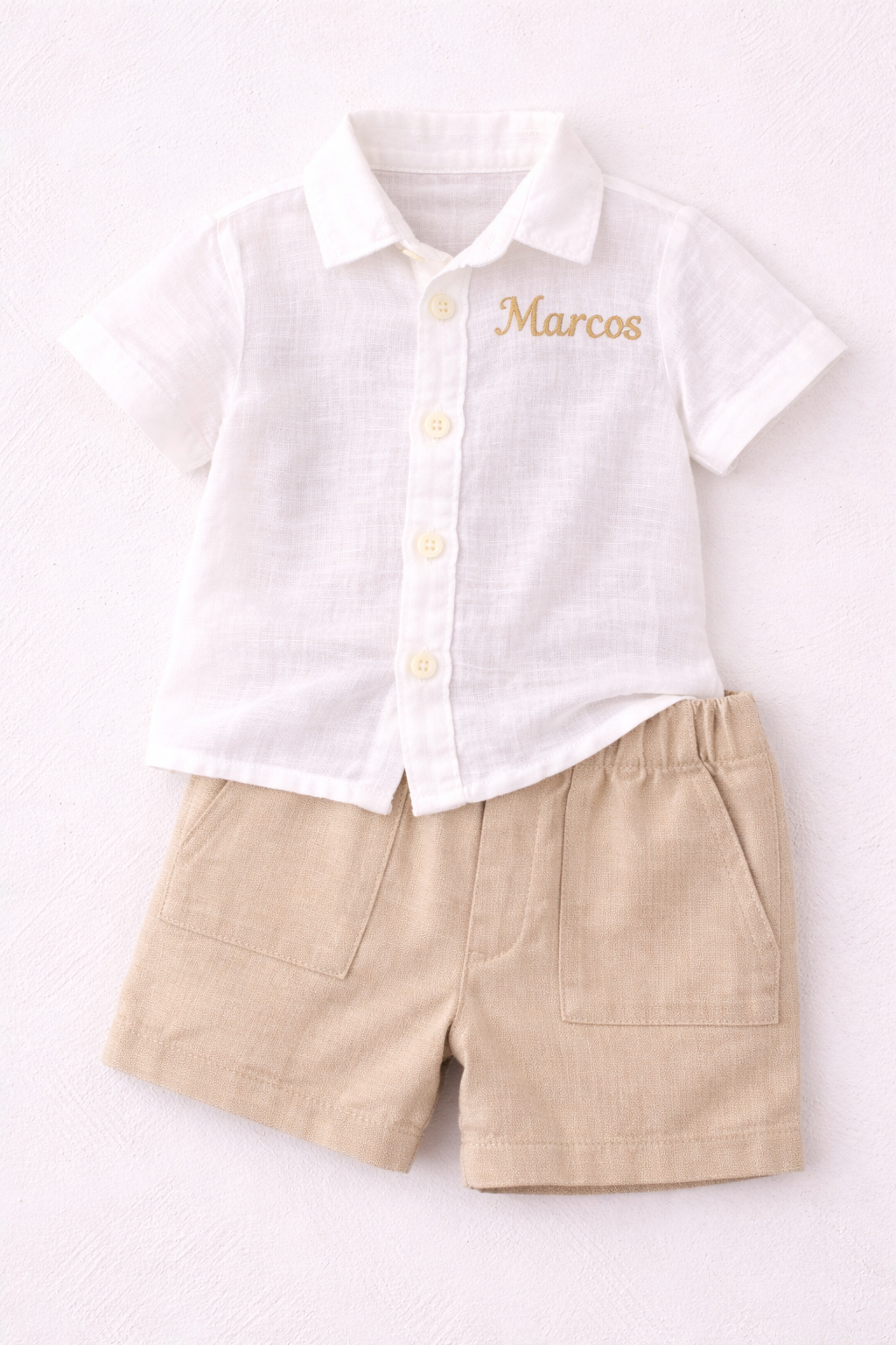 Boy Cake Smash Outfit, Personalized Name Shirt and Shorts, First Year Photo Outfit