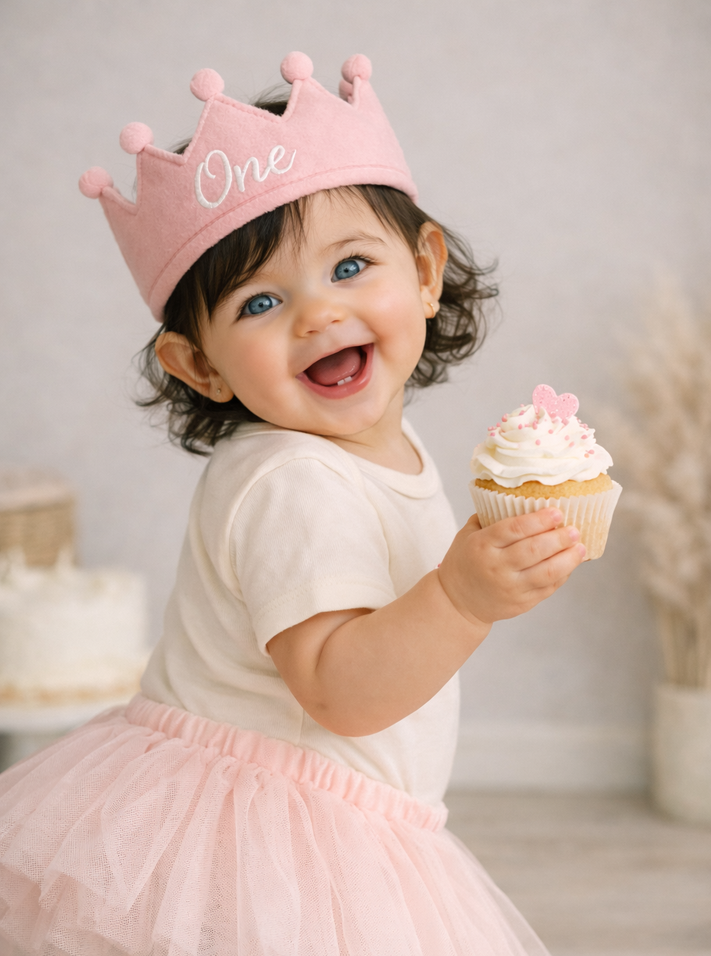 First Birthday ONE Embroidered Bodysuit Pink Tutu Personalized Cake Smash Set Handmade