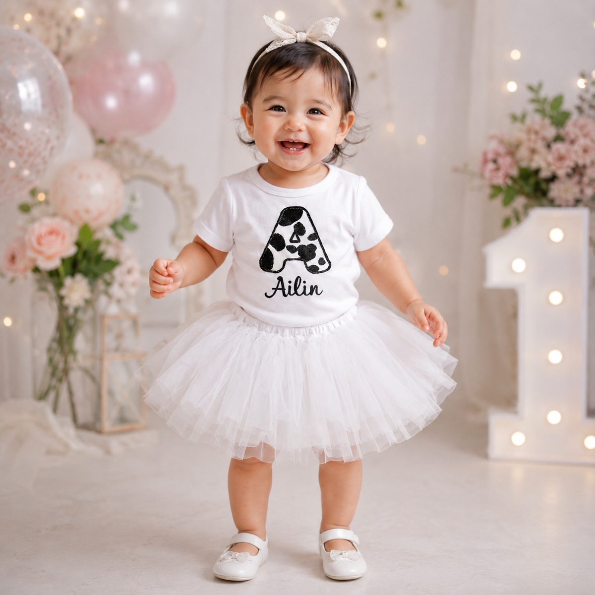 Personalized Cow Print Birthday Sets: Custom Farm Party Outfit