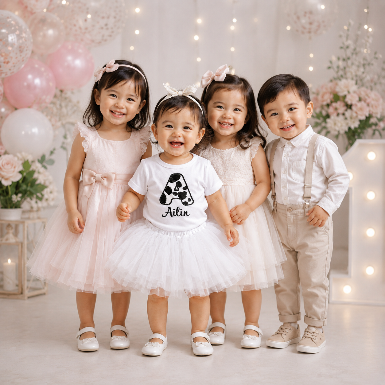 Personalized Cow Print Birthday Sets: Custom Farm Party Outfit