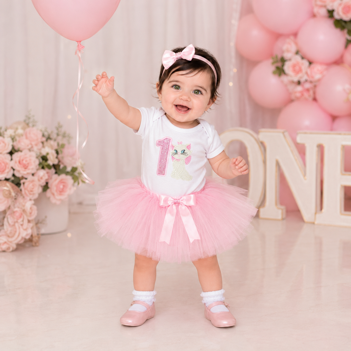 Personalized White Kitten Birthday Shirt for Girls