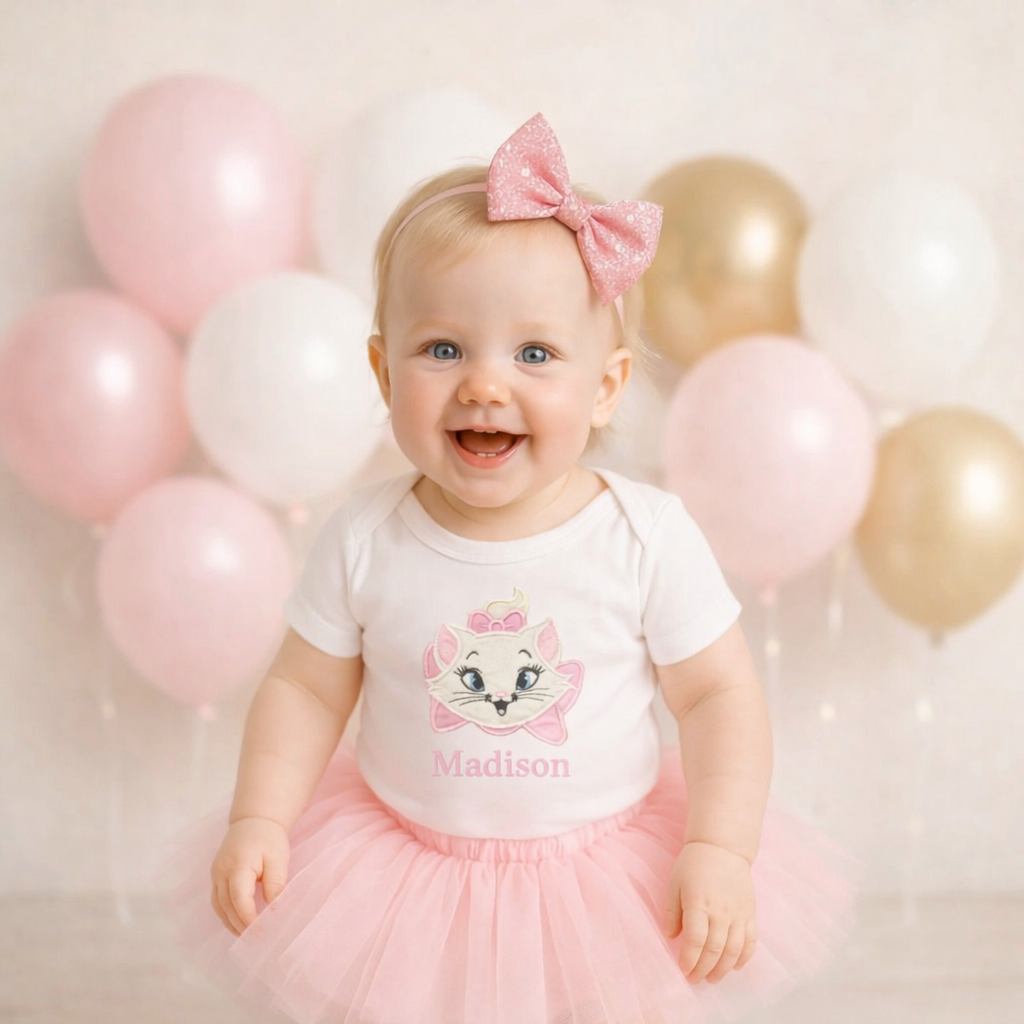 Personalized Kitten Birthday Shirt –Embroidered Cat Tee