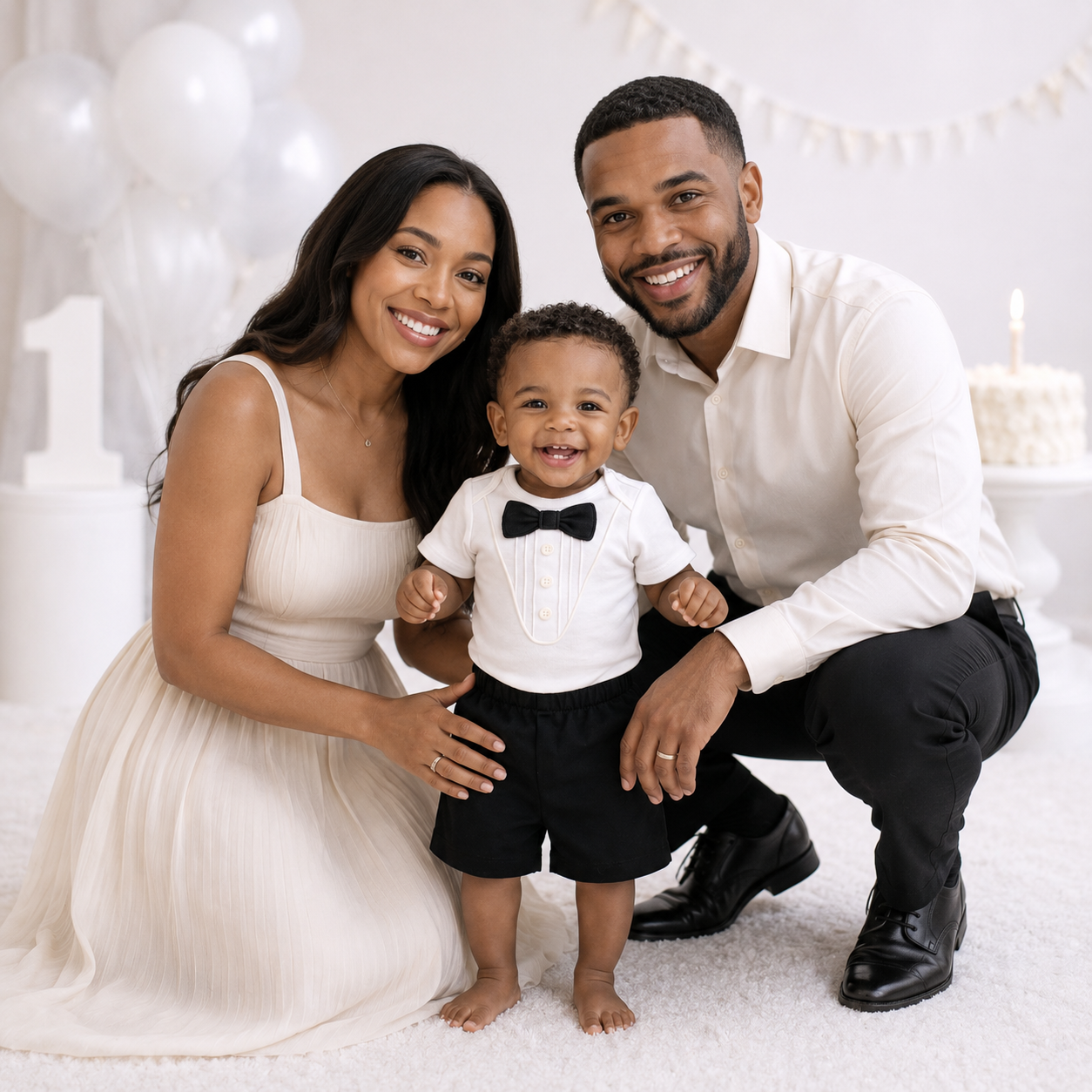 Luxury White Baby Tuxedo Bodysuit with Cotton Shorts