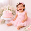 Personalized Pink or White Tulle Baby Dress