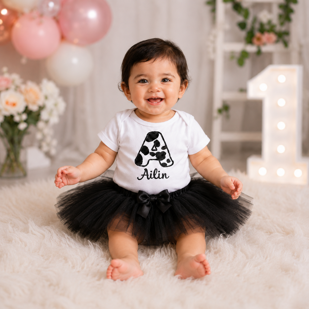 Personalized Cow Print Birthday Sets: Custom Farm Party Outfit