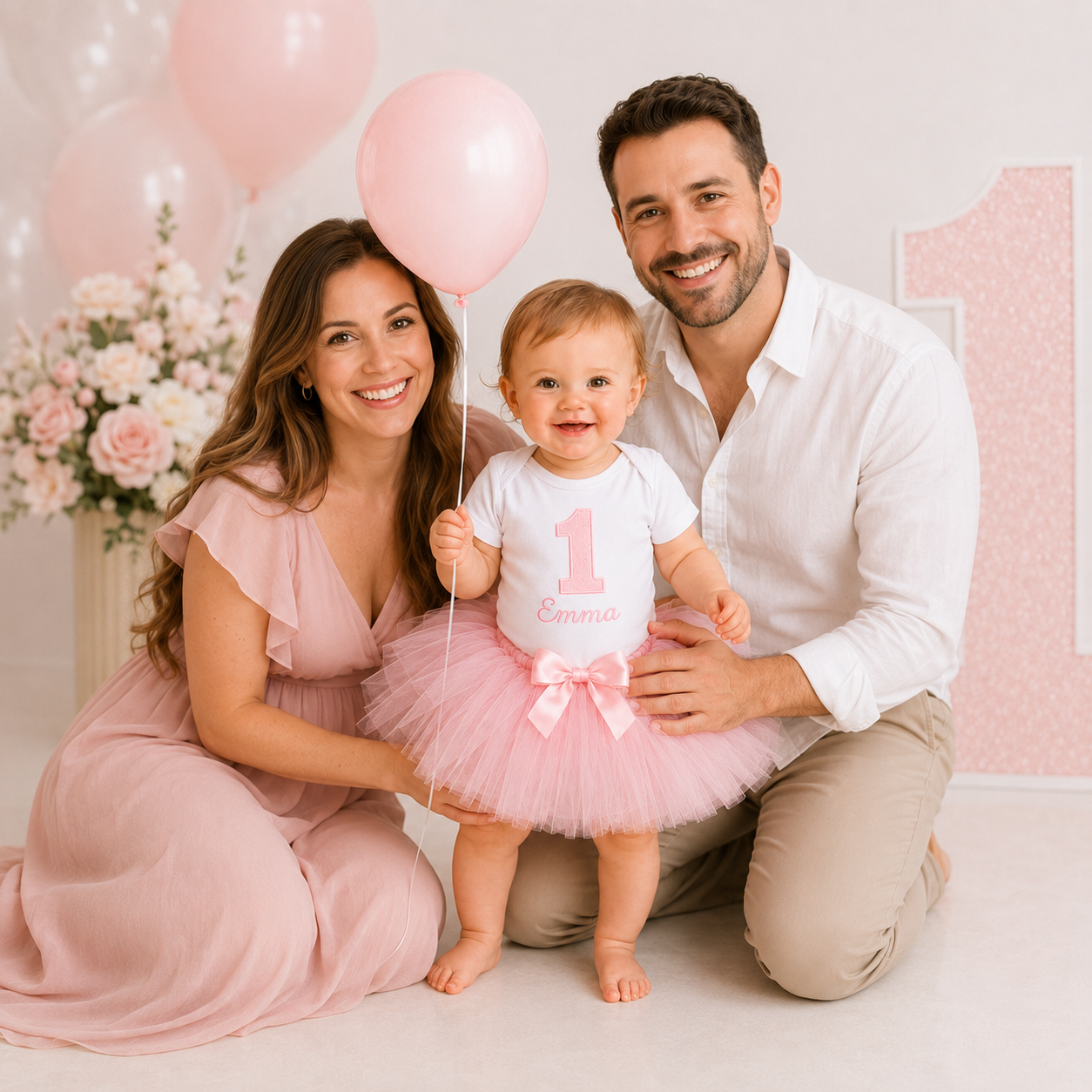 Personalized First Birthday Tutu Set for Baby Girl Cake Smash