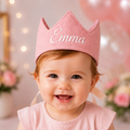 Personalized Embroidered Fabric Birthday Crown, First Birthday Photos