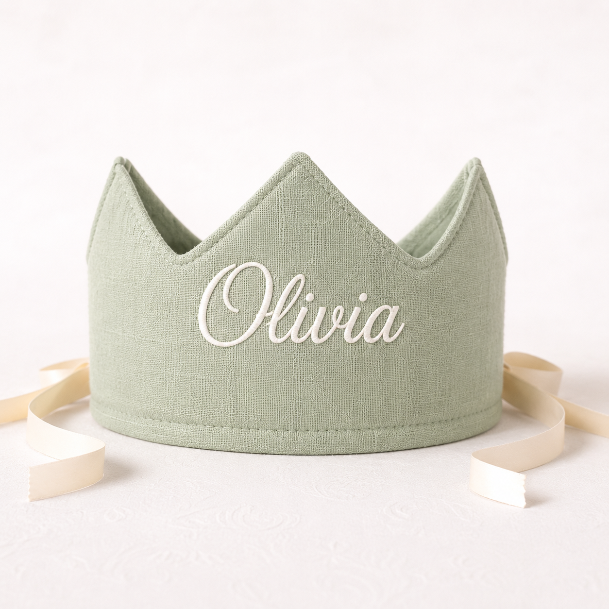 Personalized Embroidered Fabric Birthday Crown, First Birthday Photos