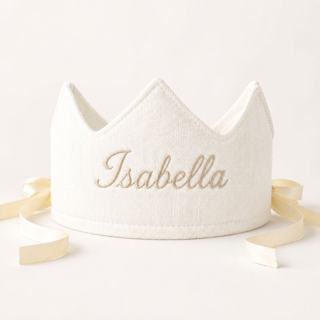 Personalized Embroidered Fabric Birthday Crown, First Birthday Photos