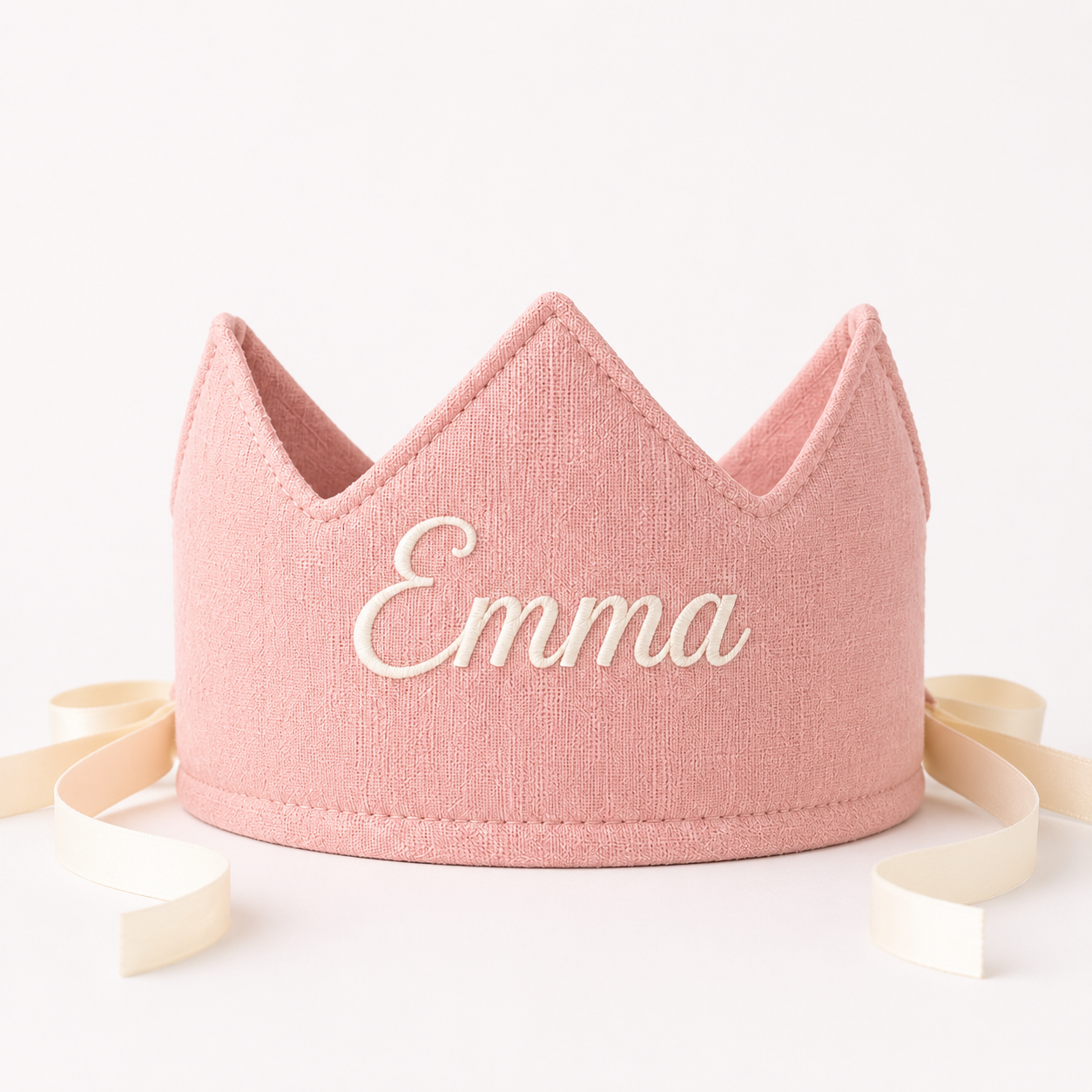 Personalized Embroidered Fabric Birthday Crown, First Birthday Photos
