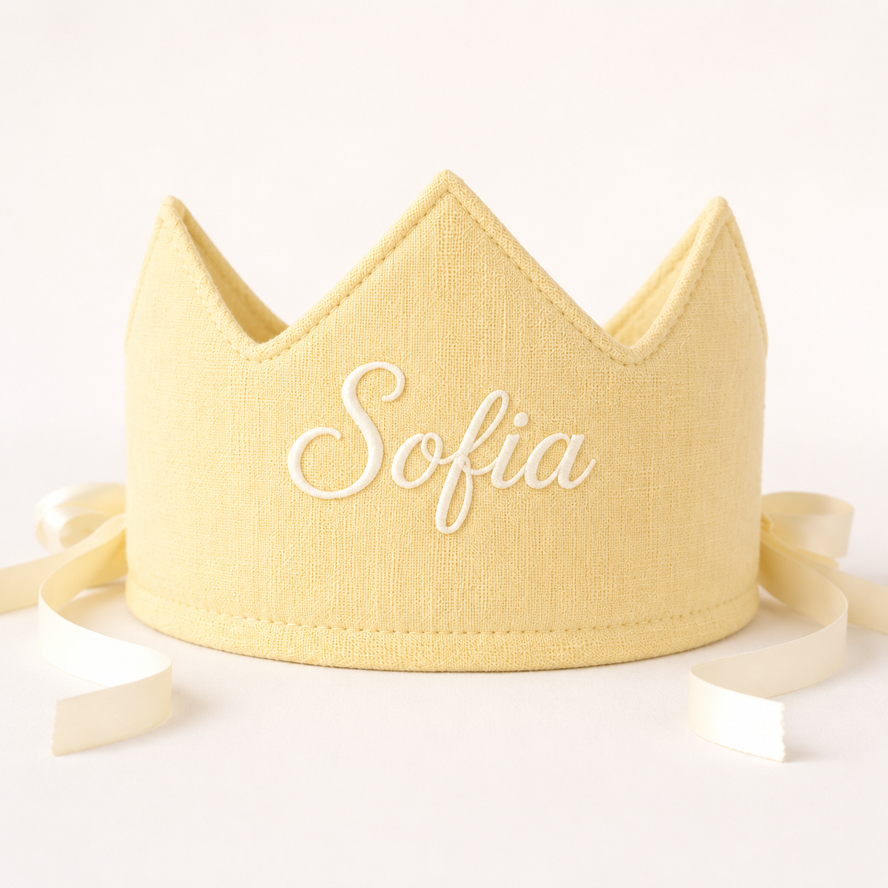 Personalized Embroidered Fabric Birthday Crown, First Birthday Photos