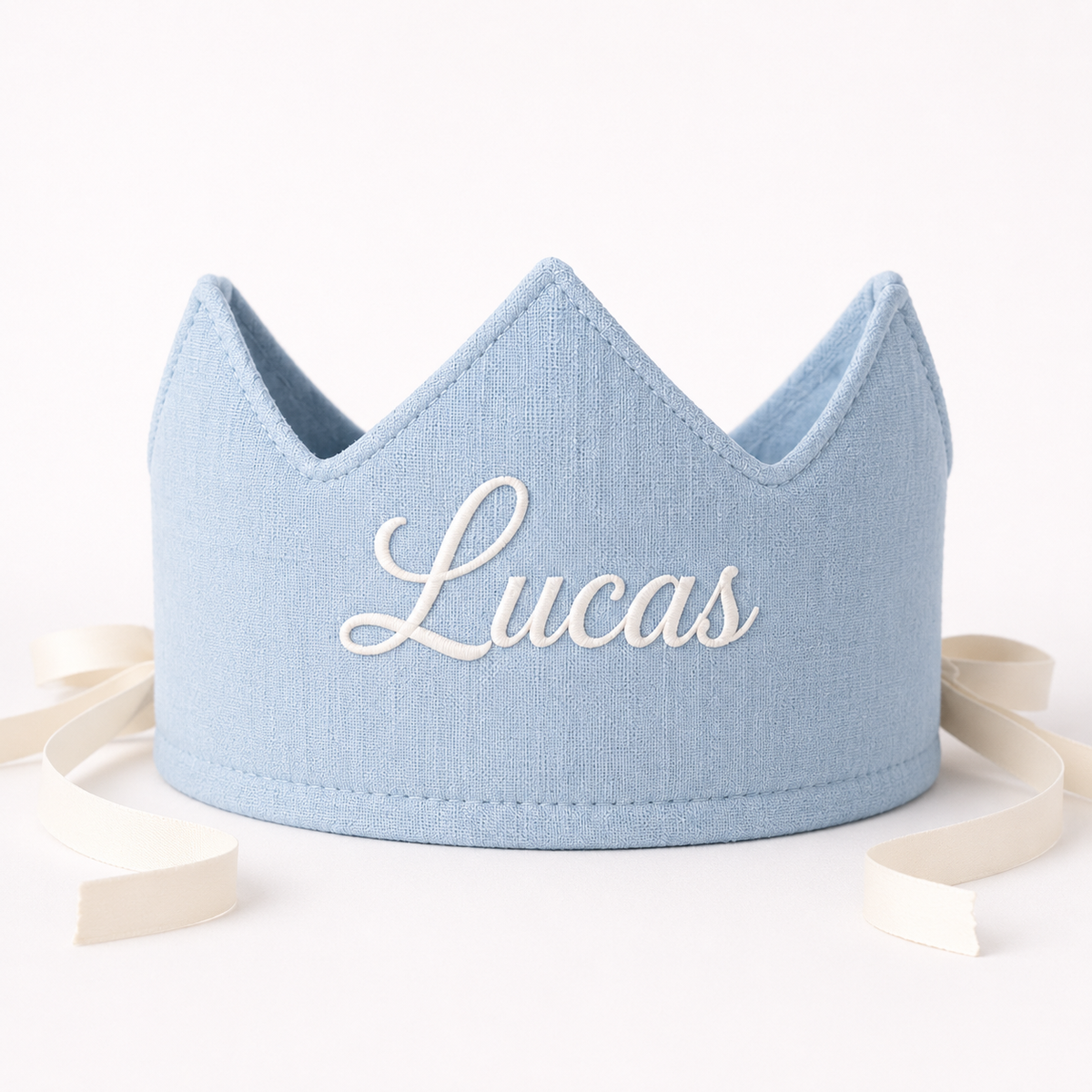 Personalized Embroidered Fabric Birthday Crown, First Birthday Photos
