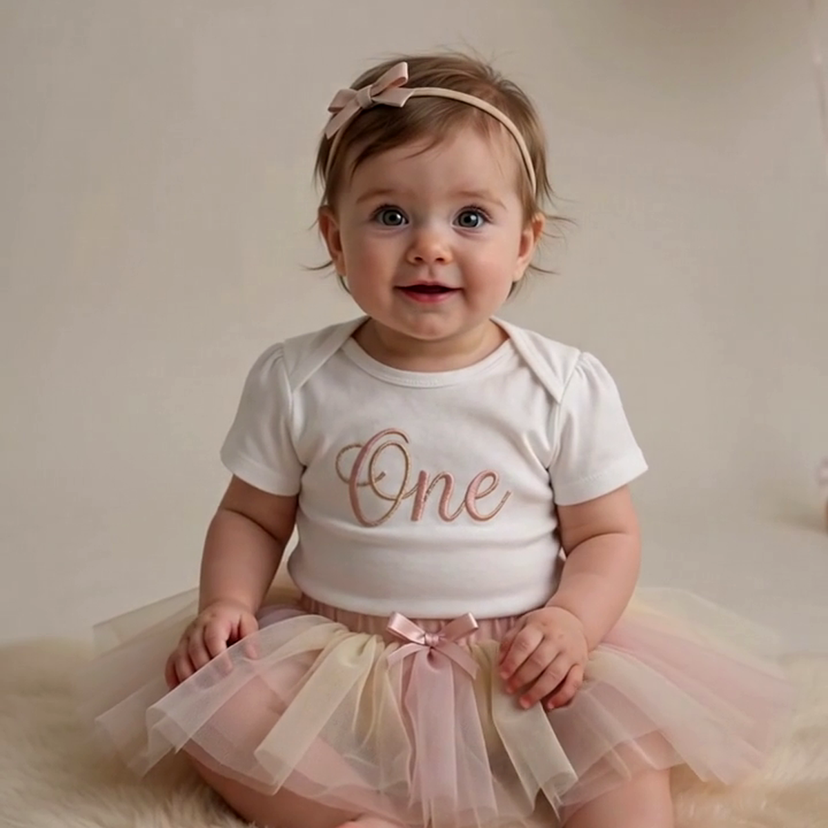 Personalized First Birthday Tutu Outfit for Baby Girl