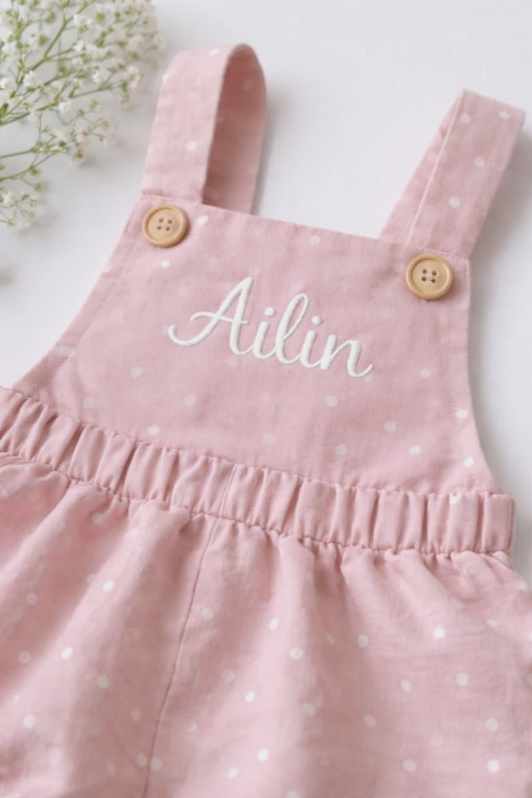 Personalized Cotton Baby Romper Set, First Birthday Outfit