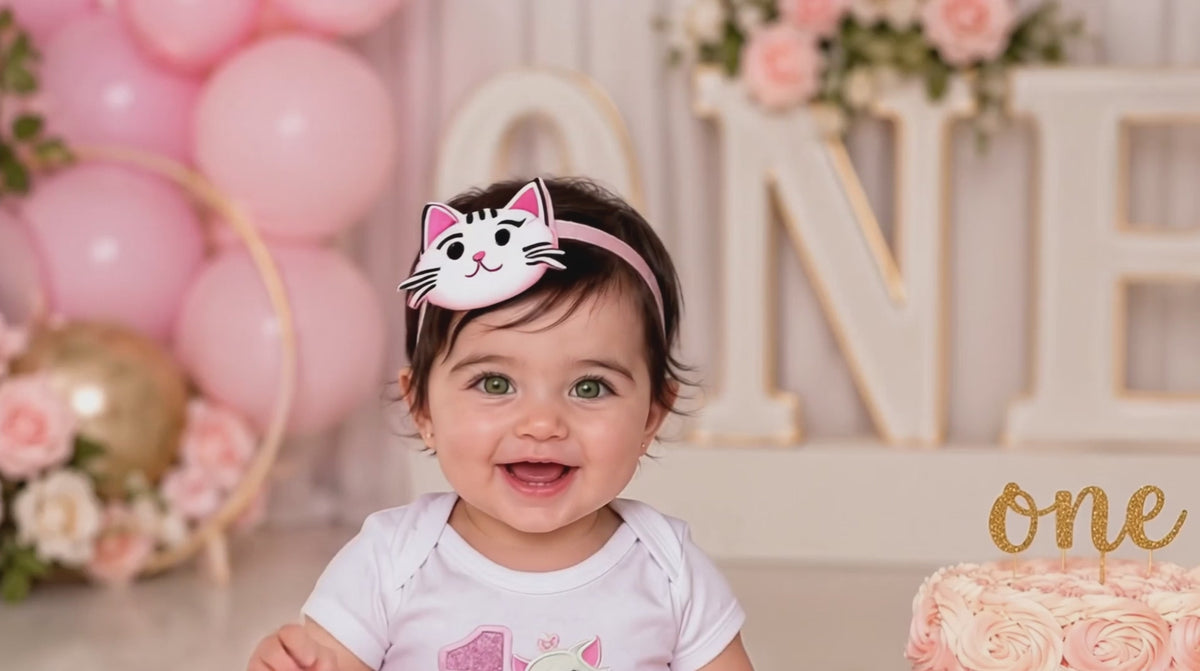 Personalized White Kitten Birthday Shirt for Girls