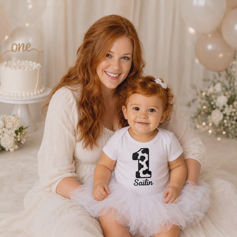 Personalized Cow Print Birthday Sets: Custom Farm Party Outfit